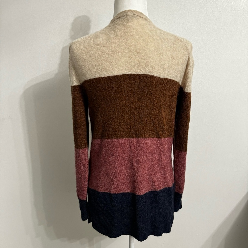 Madewell Ryder Stripe Cardigan Cream Pink color Block Color Stripped Sweater XXS - Picture 10 of 15